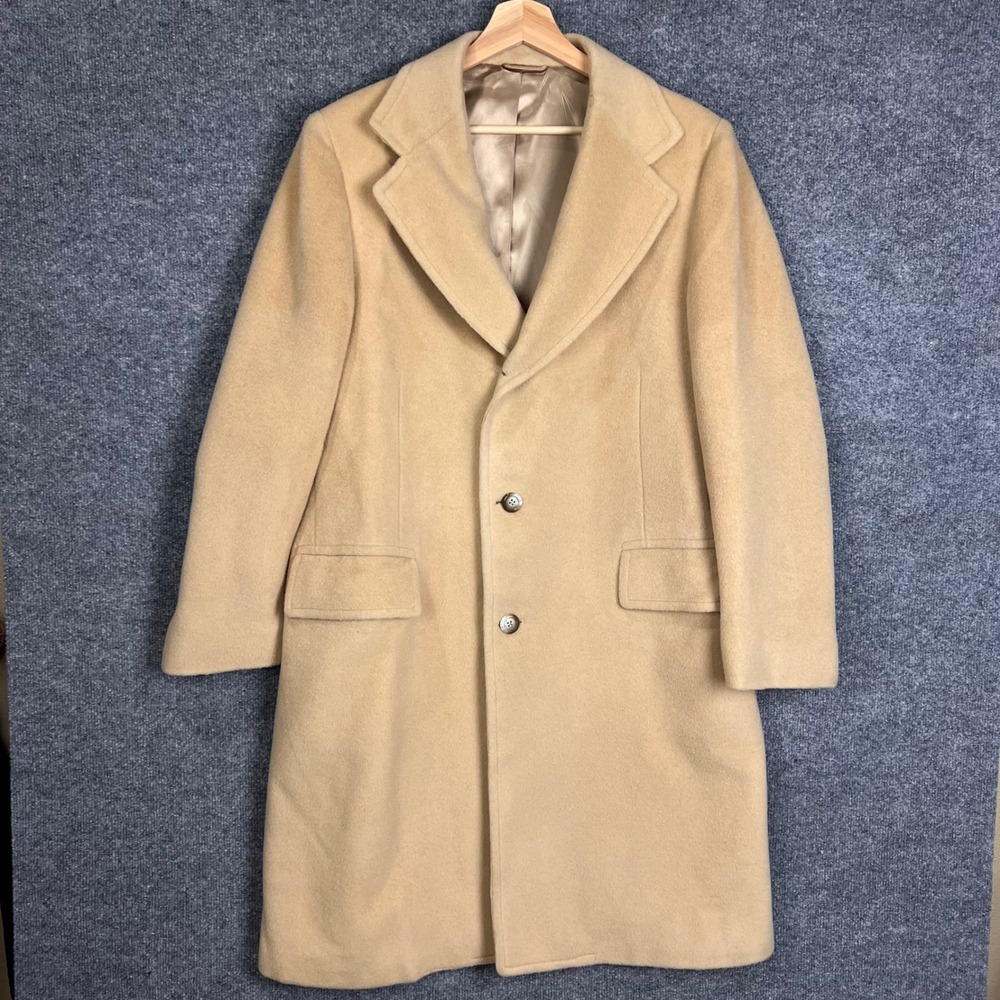 NWT Pendleton Overcoat Mens 42 Tan Excellent Wool Sir Pendleton Long Trench Coat